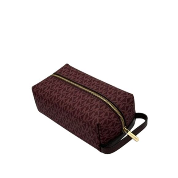 RETAIL $328 MICHAEL KORS JET SET TRAVEL MEDIUM COSMETIC CASE OXBLOOD - Picture 4 of 16